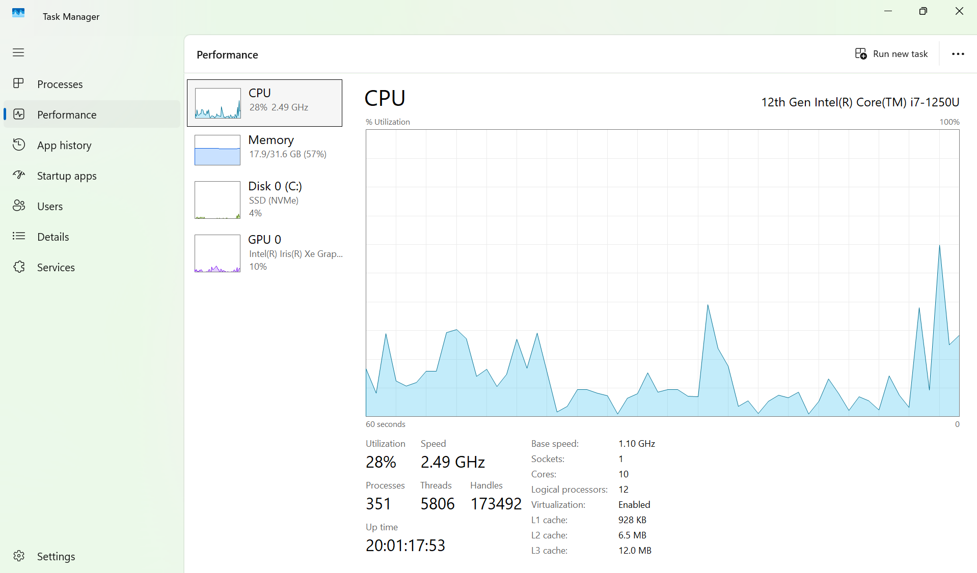 Task Manager showing processes and threads